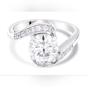 Fragrant Jewels April Birthstone Silver Tone CZ Bypass Ring (9)